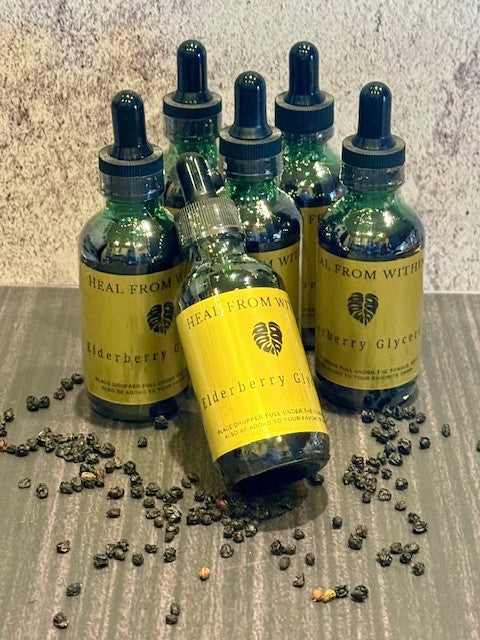 Elderberry Glycerite Alcohol-Free 2oz Glass Bottle
